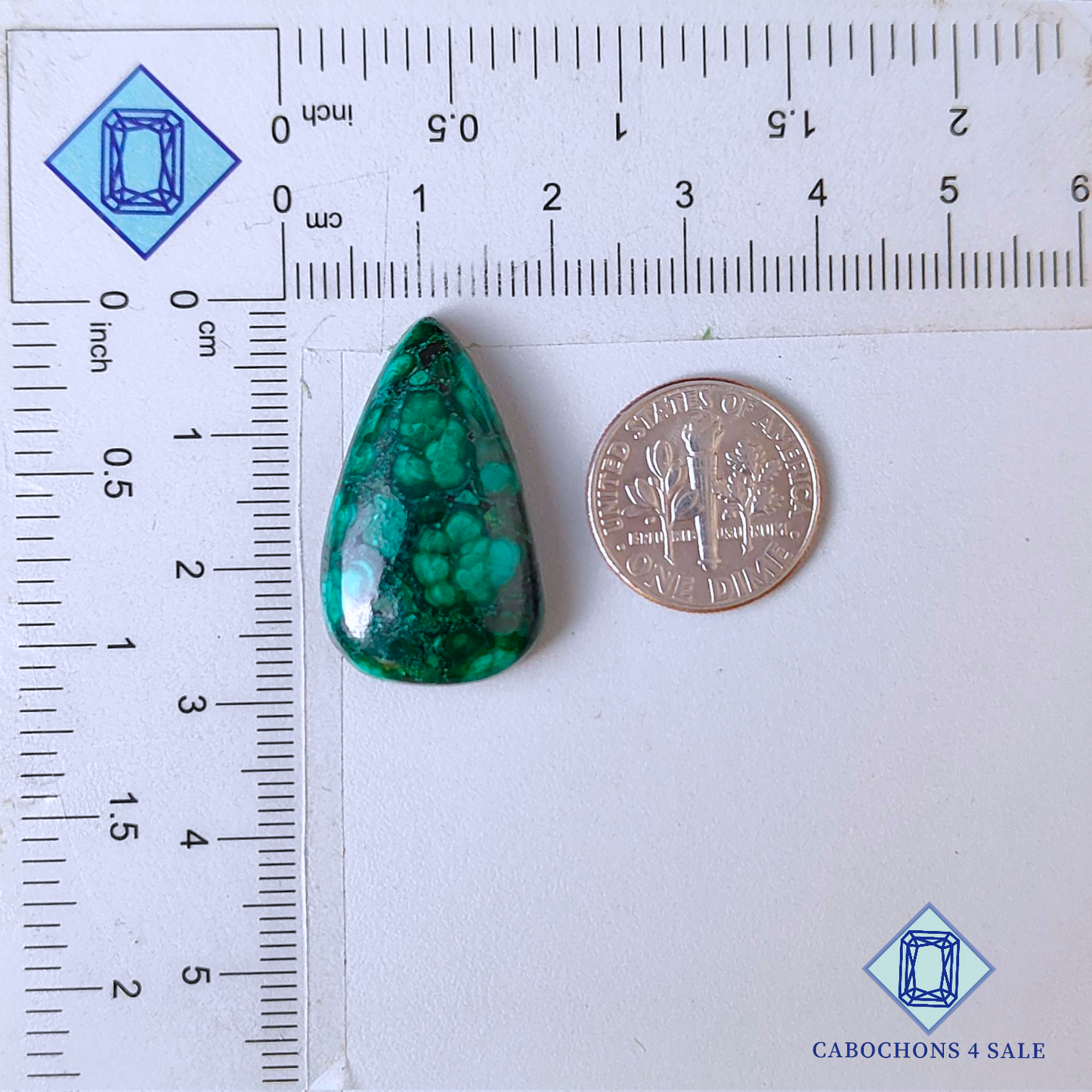 Natural Malachite Pear Cabochons