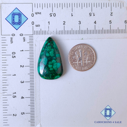 Natural Malachite Pear Cabochons