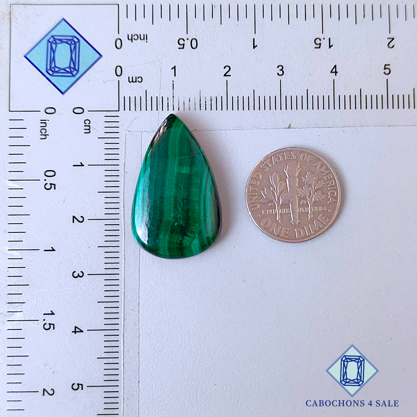 Malachite Pear Cabochons 26*16*5mm
