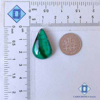 Malachite Pear Cabochons 24*15*7mm