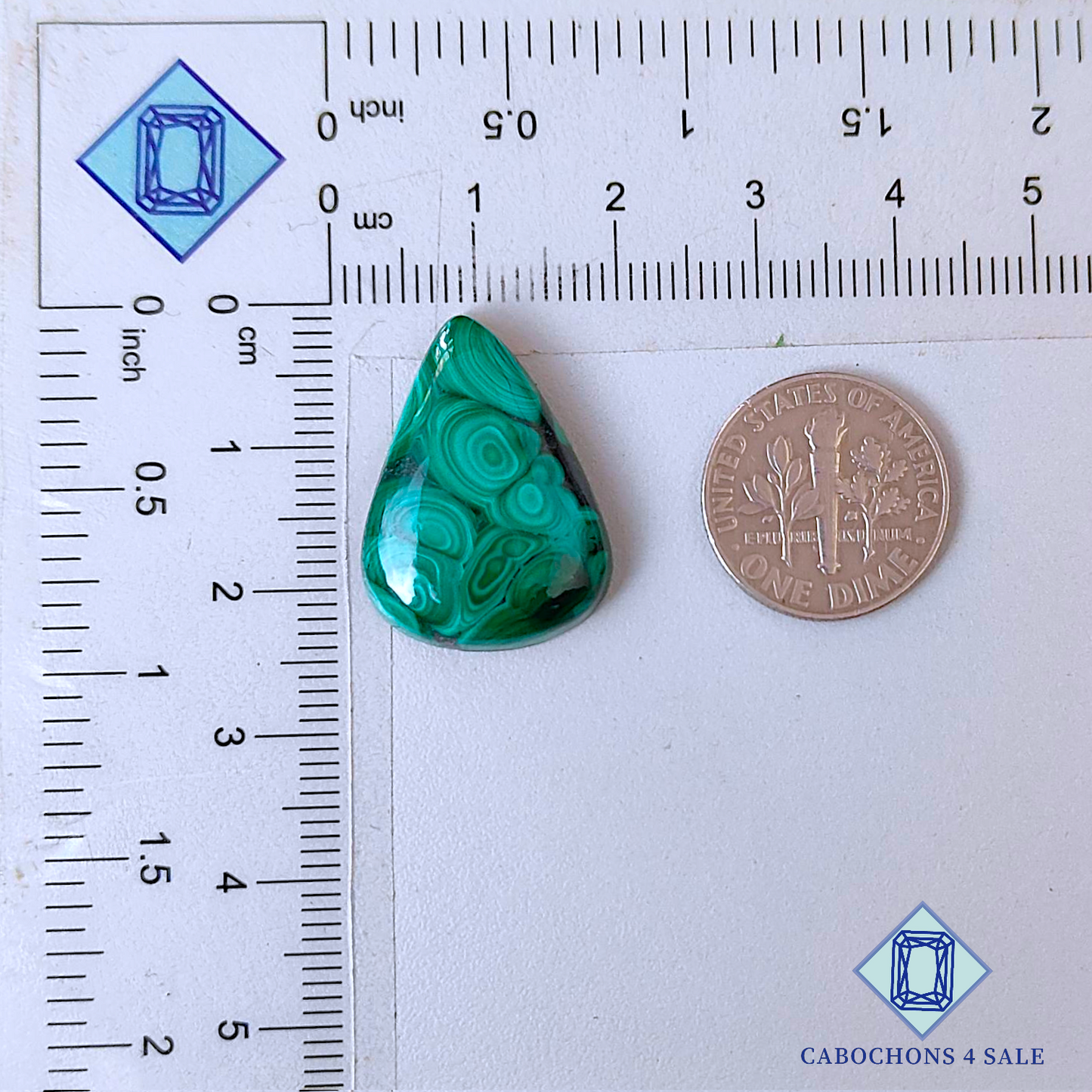 Malachite Pear Cabochons 23*17*5mm