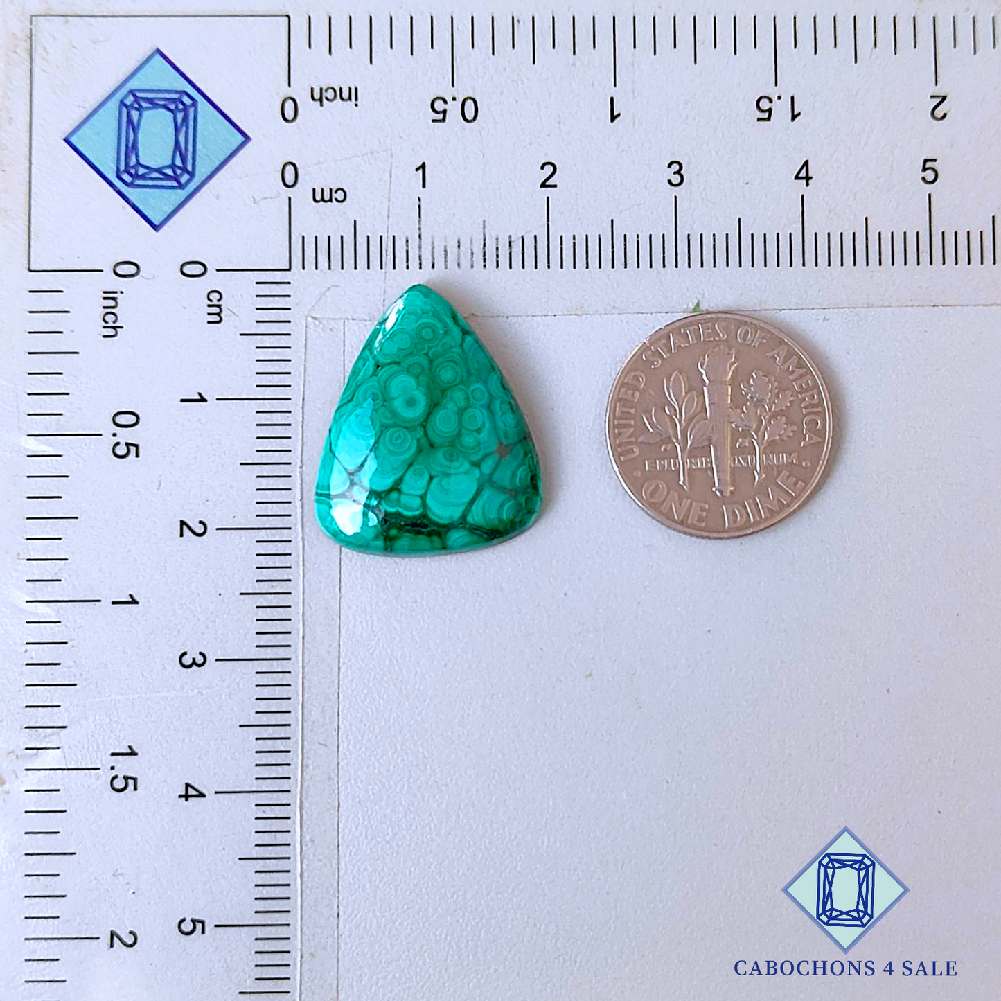 Malachite Pear Cabochons 21*17*4mm
