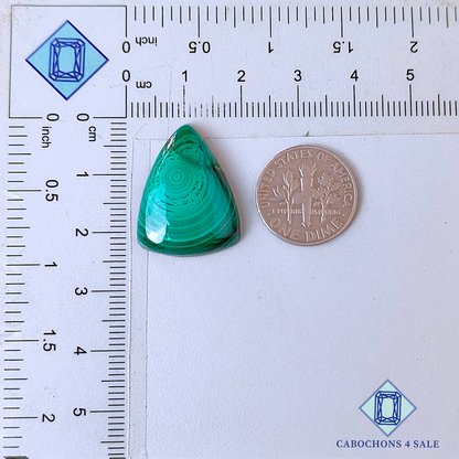 Cabujones de malaquita en forma de pera de 23 x 17 x 5 mm