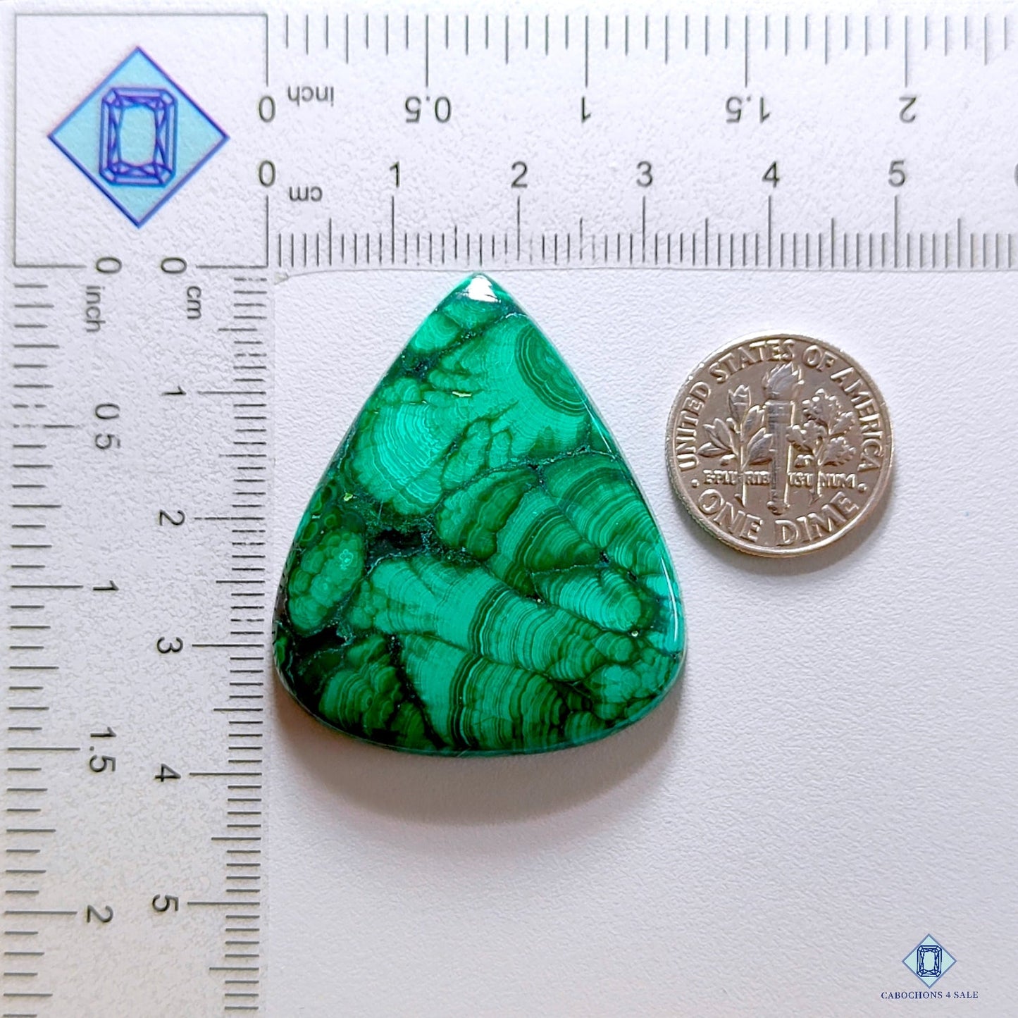 Malachite Pear Cabochons