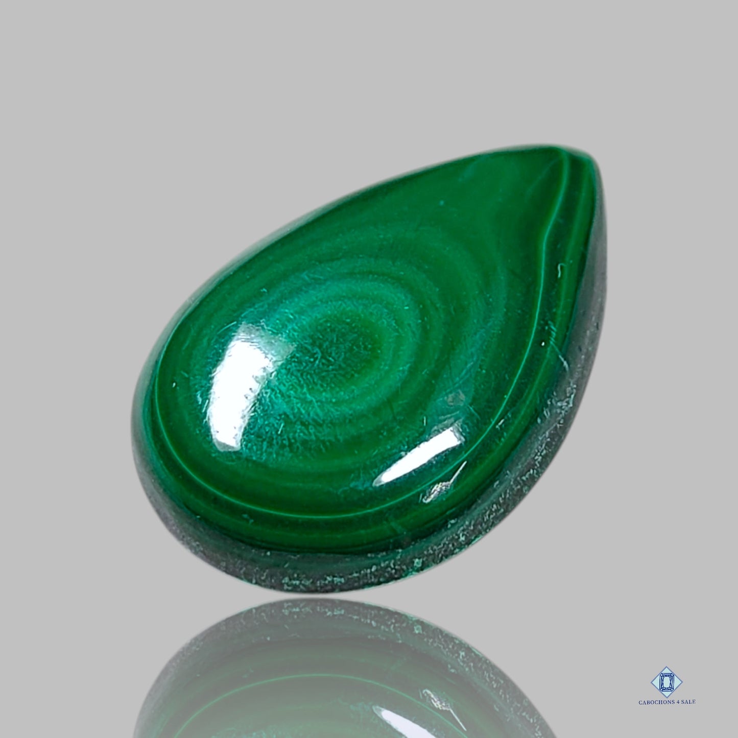 Orbicular Malachite Pear Cabochons