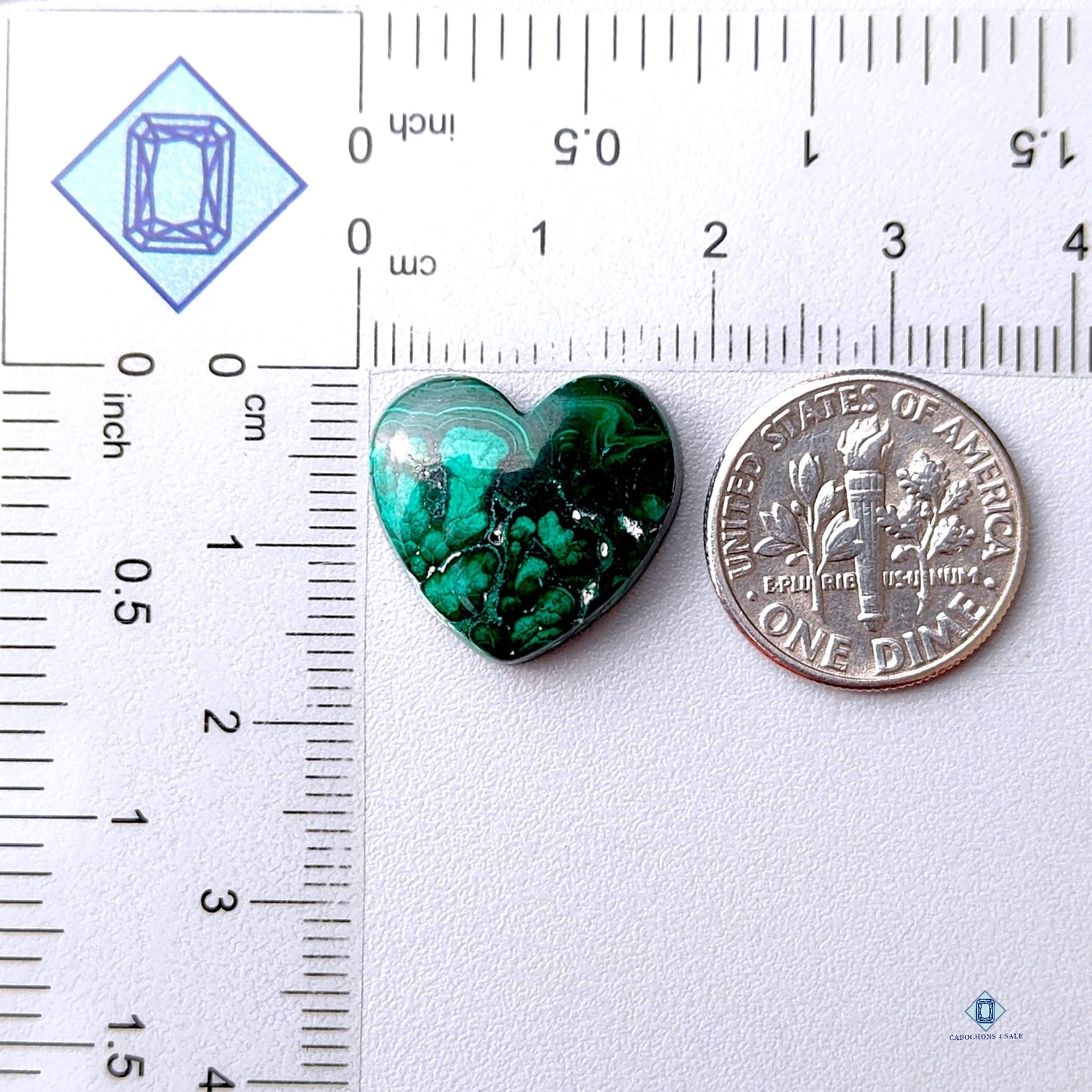 Malachite Heart Carvings