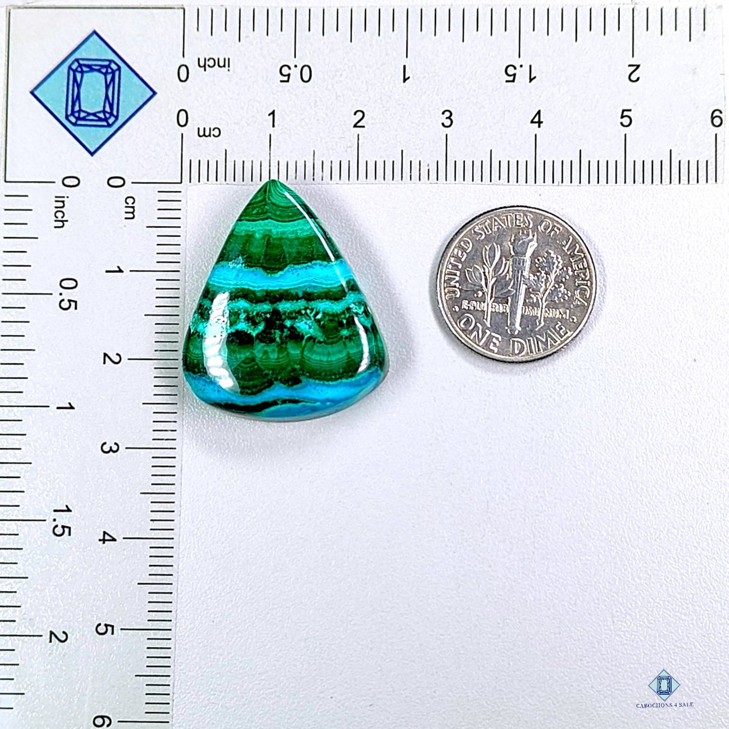 Malachite Chrysocolla Pear Cabochons