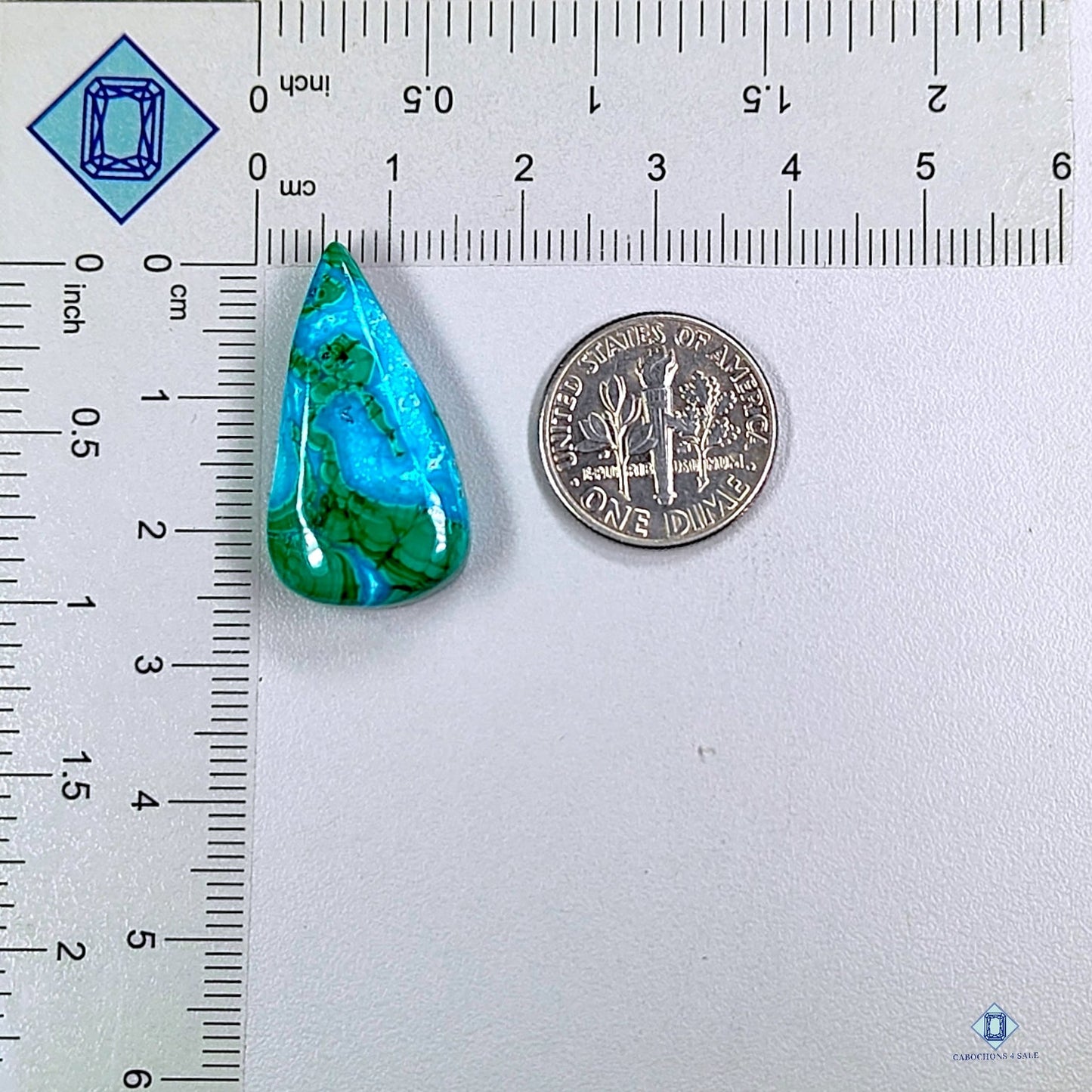 Malachite Chrysocolla Pear Cabochons