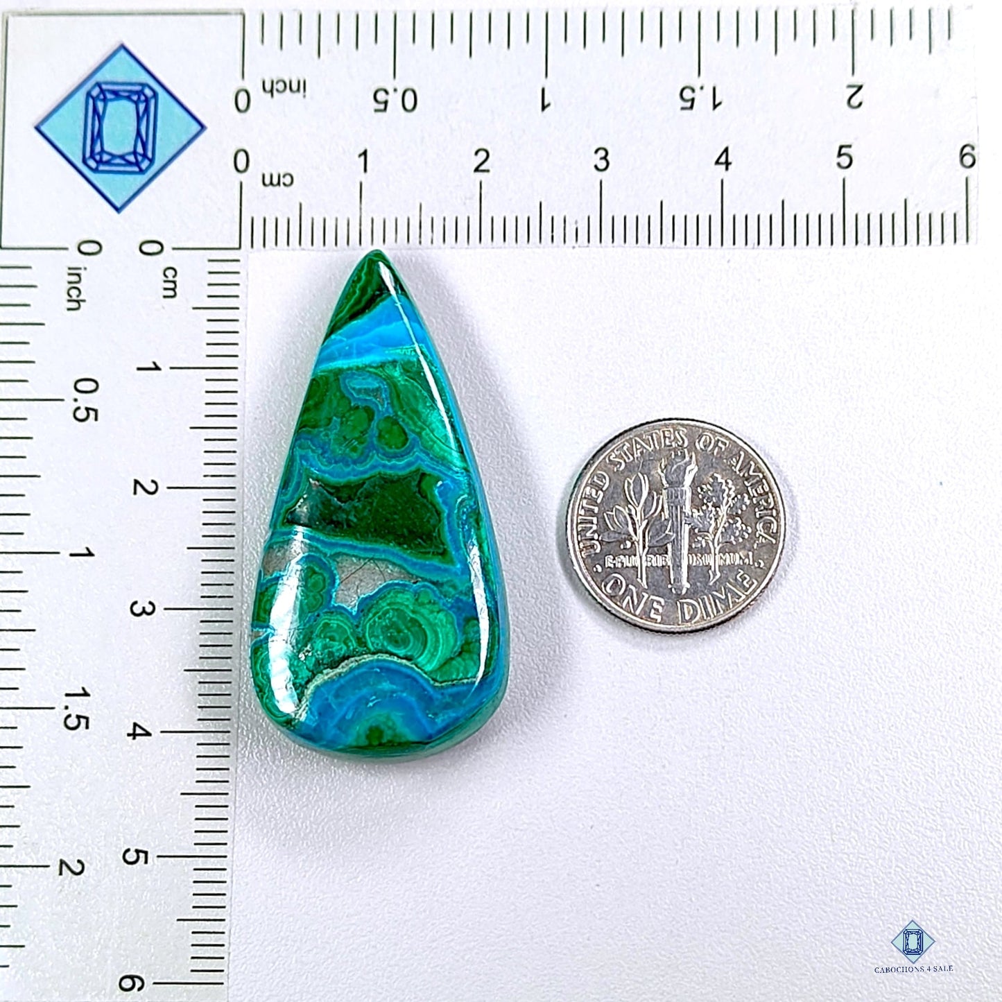 Malachite Chrysocolla Pear Cabochons