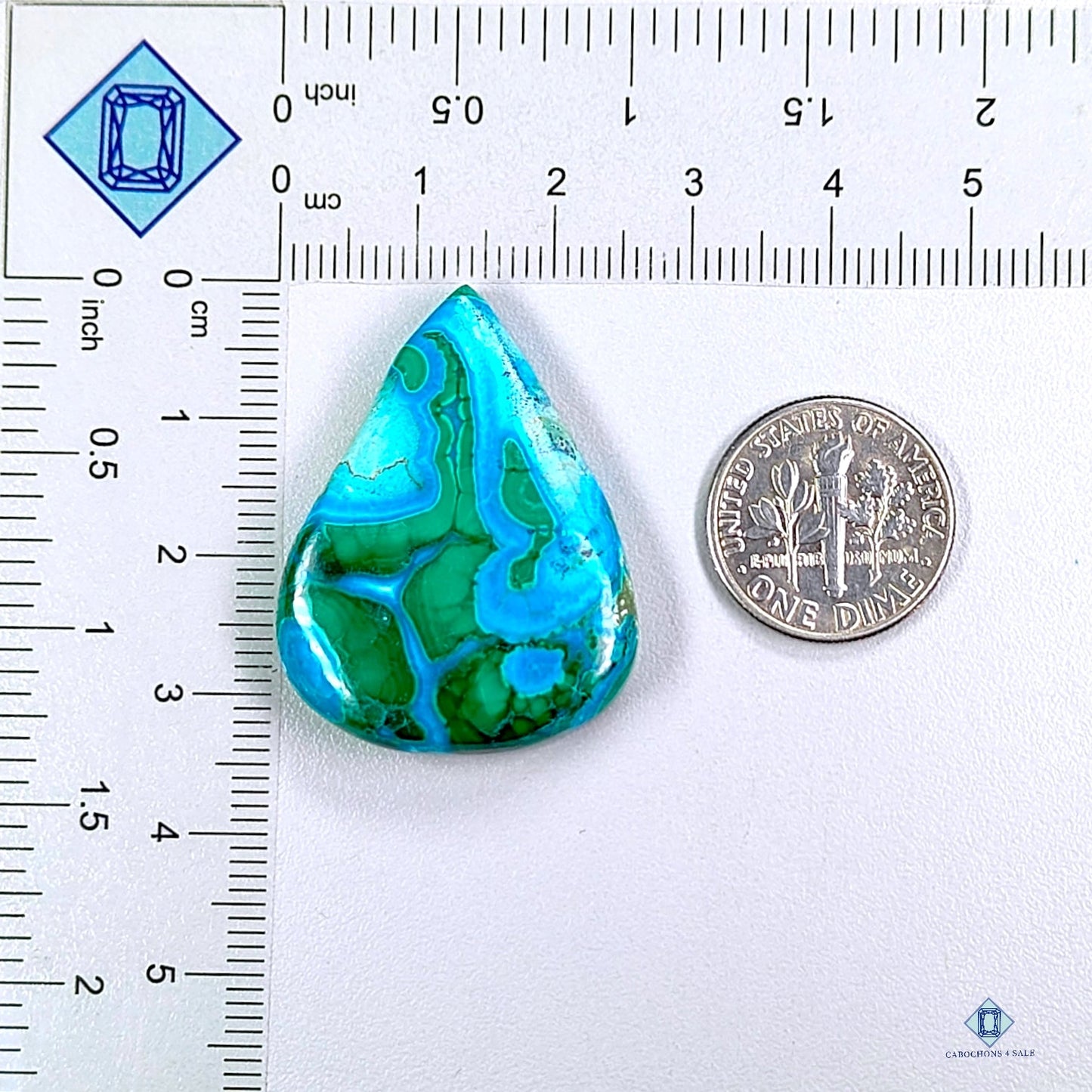 Malachite Chrysocolla Pear Cabochons