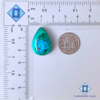 Natural Malachite Chrysocolla Pear Cabochons