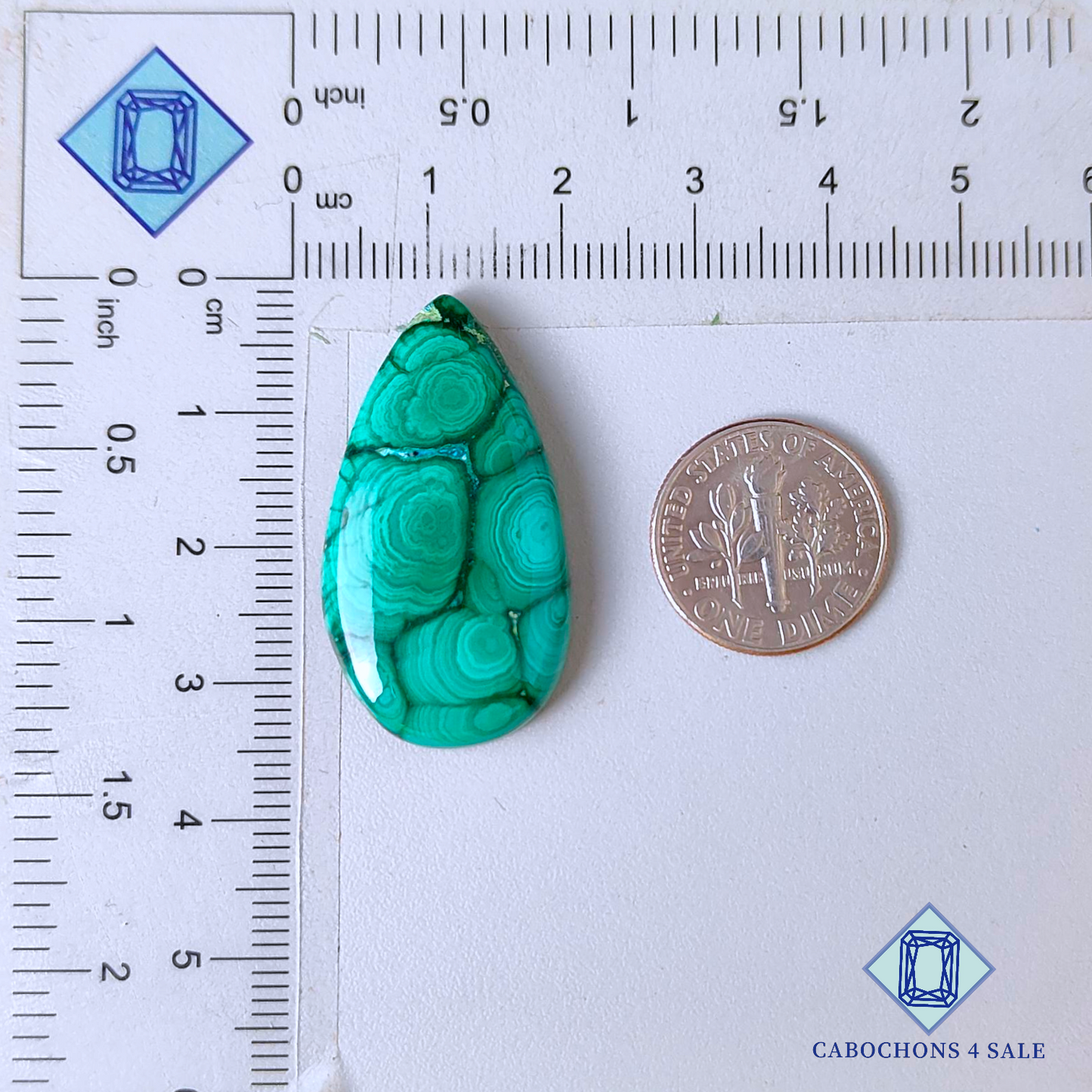 Natural Malachite Chrysocolla Pear Cabochons