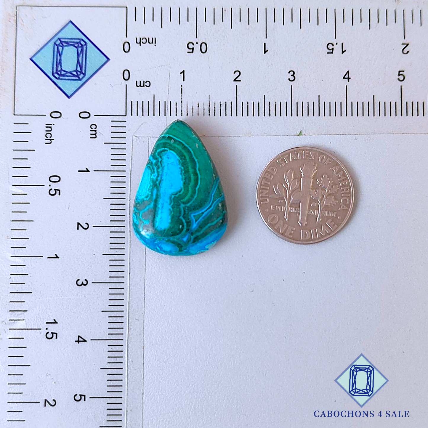 Cabujones Pera Malaquita Crisocola 24*16*6mm