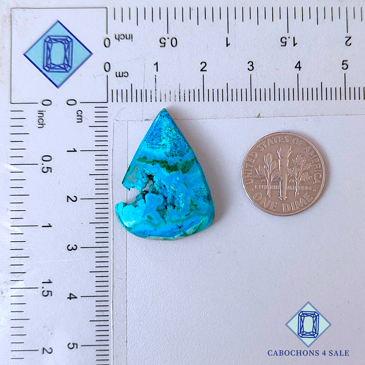 Malachite Chrysocolla Pear Druzy 27*20*6mm