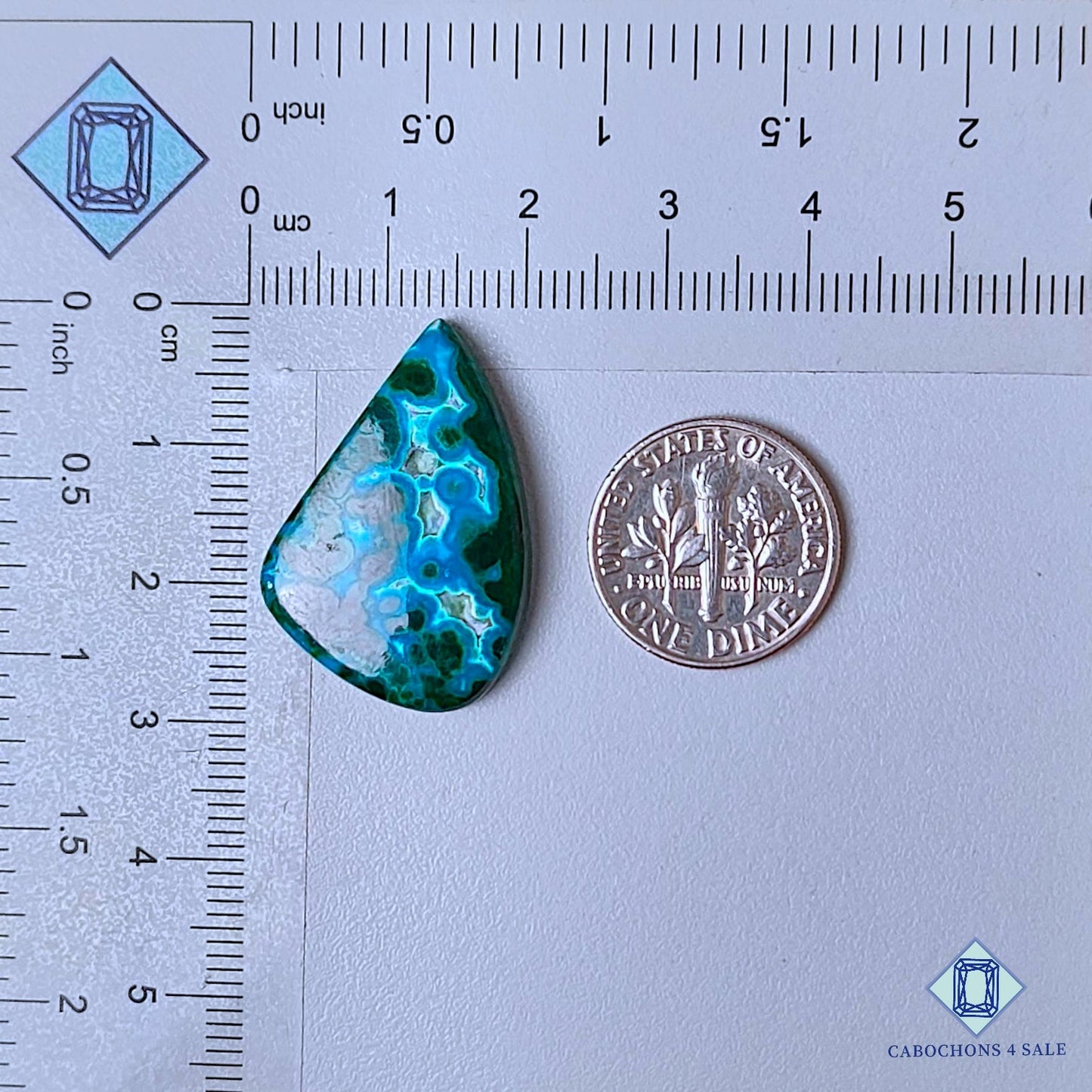 Natural Malachite Chrysocolla Gemstone  Fancy Cabochons 25*19*4mm from Democratic Republic of the Congo available for sale