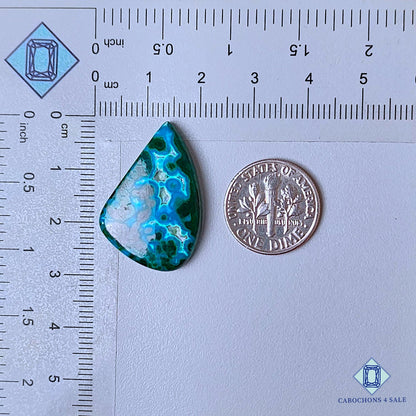 Natural Malachite Chrysocolla Gemstone  Fancy Cabochons 25*19*4mm from Democratic Republic of the Congo available for sale