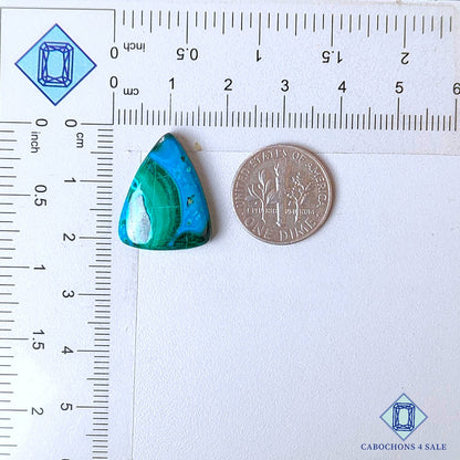 Natural Malachite Chrysocolla Gemstone Pear Cabochons 21*16*5mm from Democratic Republic of the Congo  available for sale