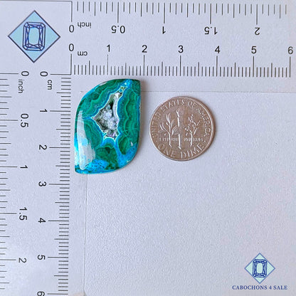 Natural Malachite Chrysocolla Gemstone Fancy Druzy 26*18*5mm from Democratic Republic of the Congo  available for sale
