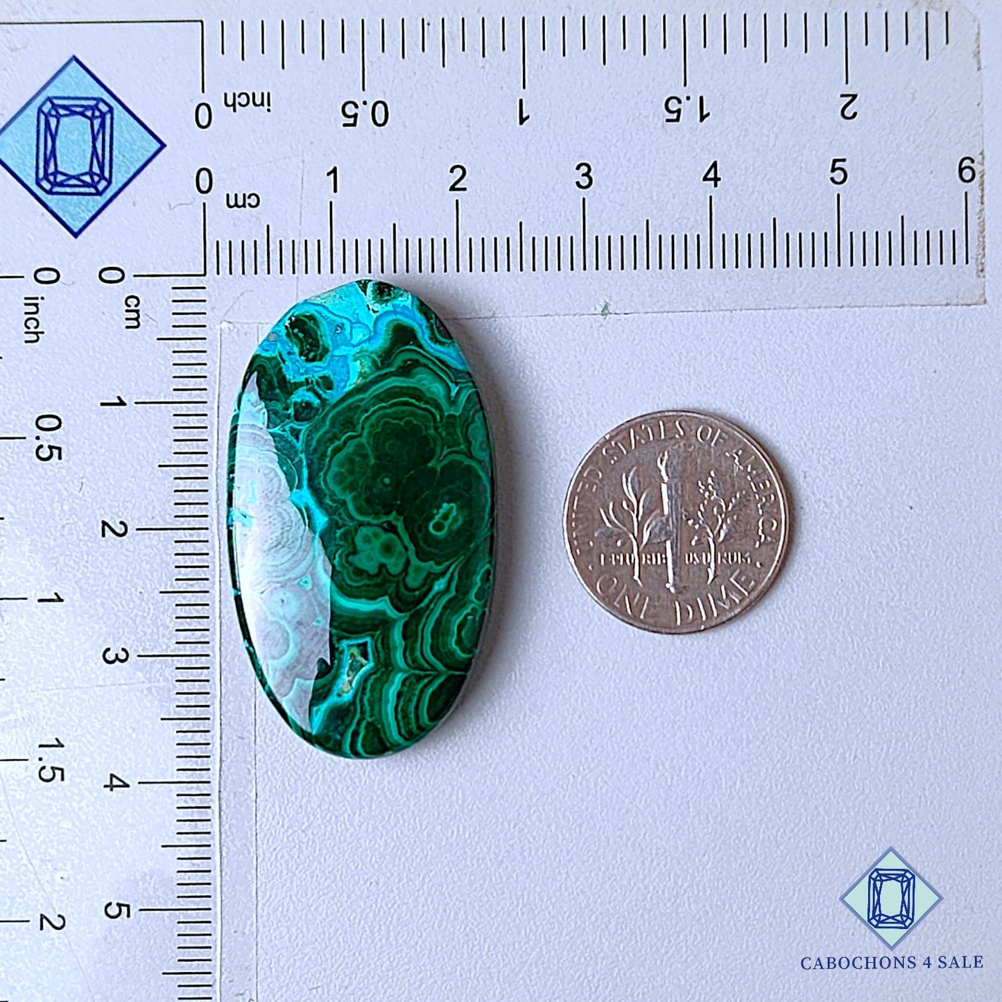 Natural Malachite Chrysocolla Gemstone  Oval Cabochons 37*21*6mm from Democratic Republic available for sale