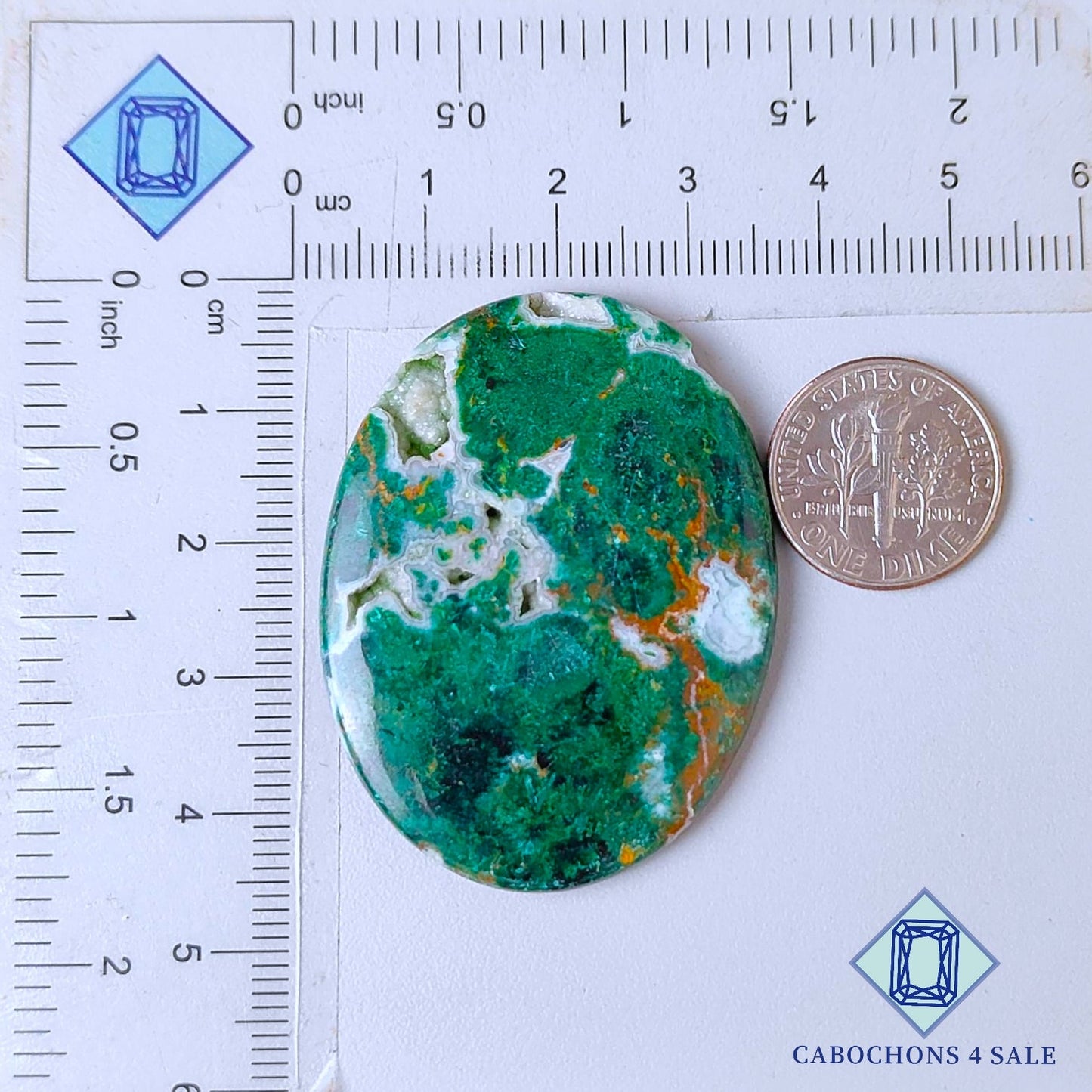 Malachite Chrysocolla Oval Druzy