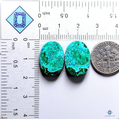 Malachite Chrysocolla Oval Pairs