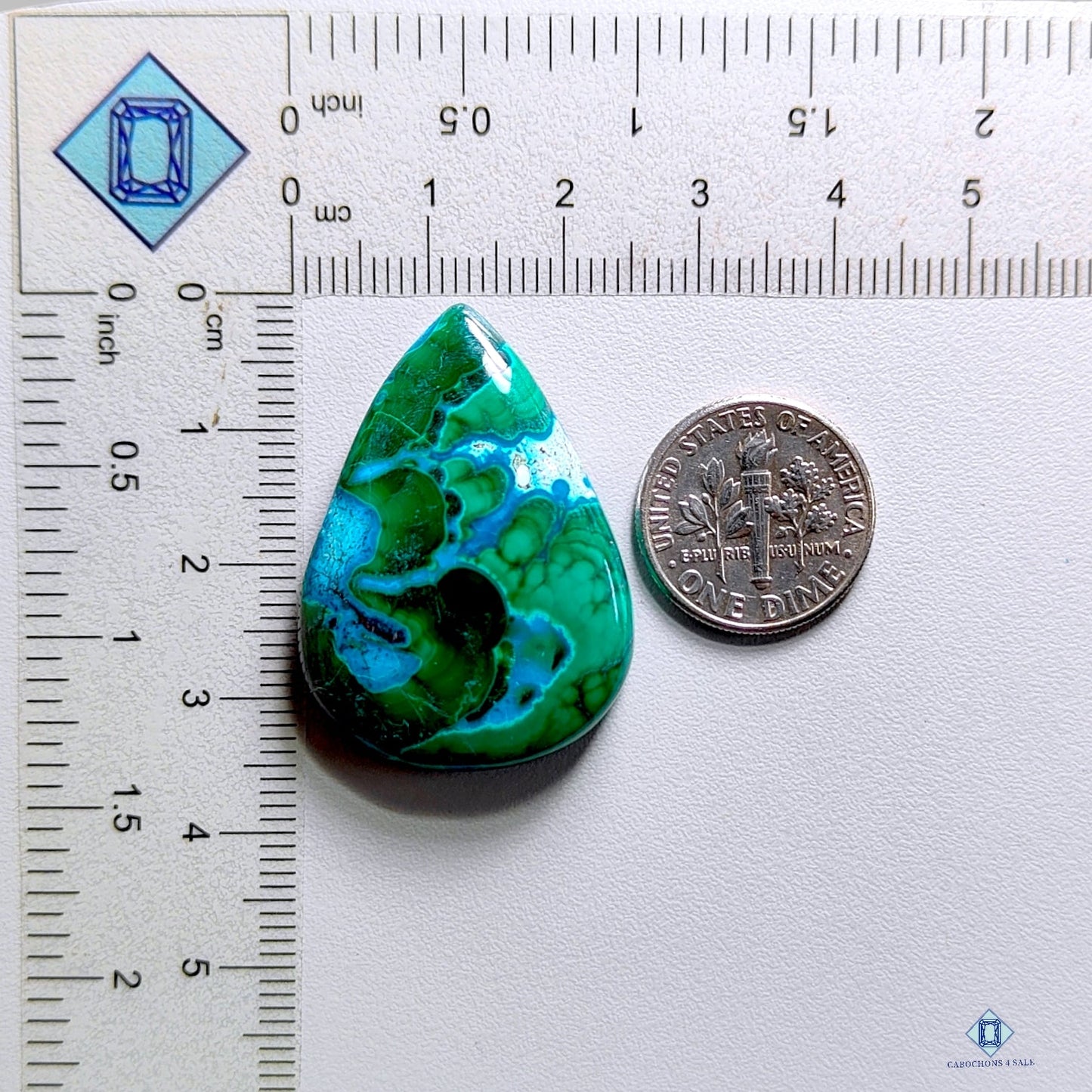 Malachite Chrysocolla Pear Cabochons