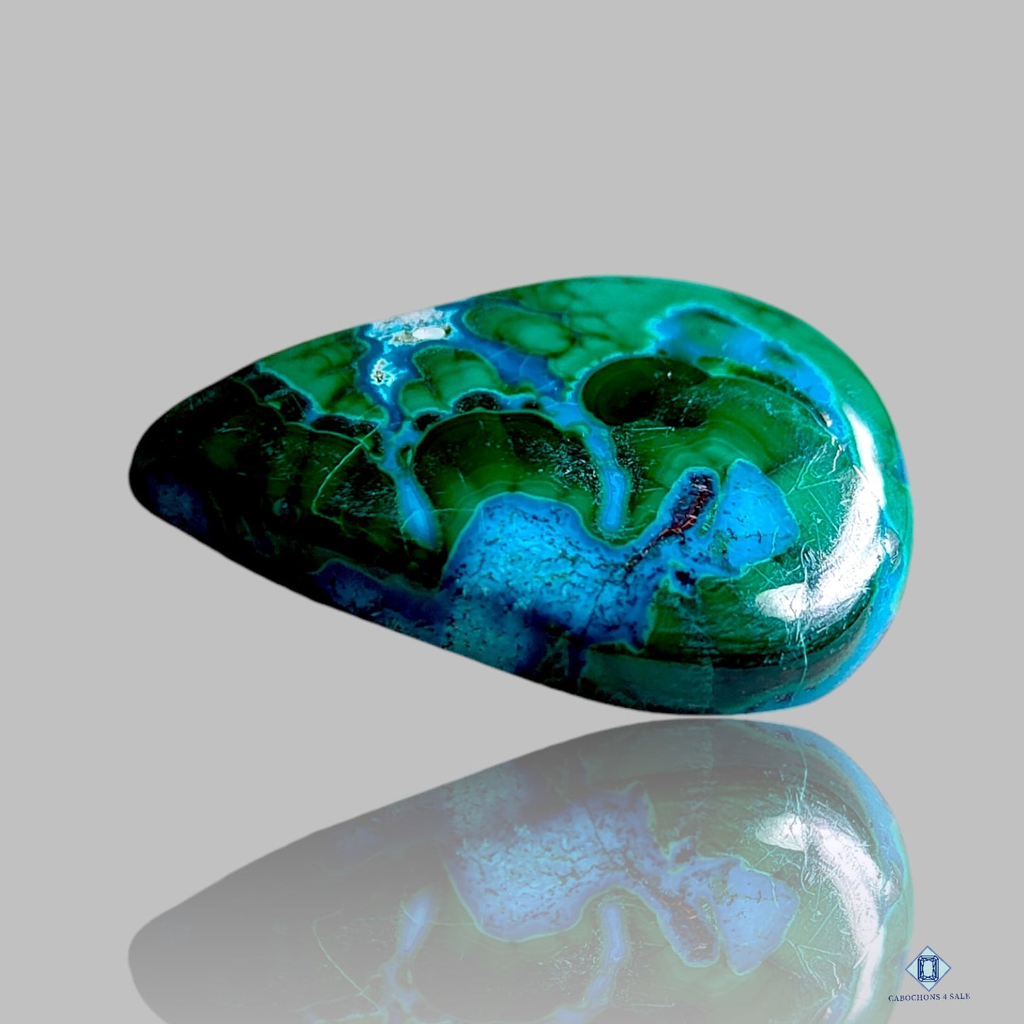 Malachite Chrysocolla Pear Cabochons