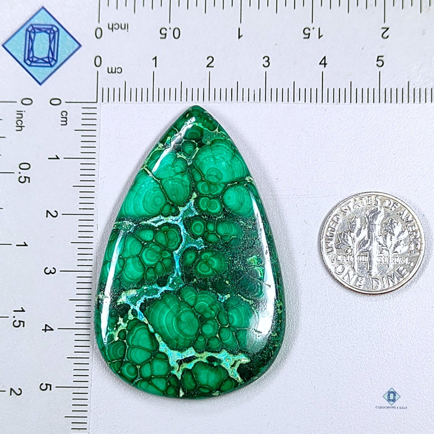 Malachite Chrysocolla Pear Cabochons