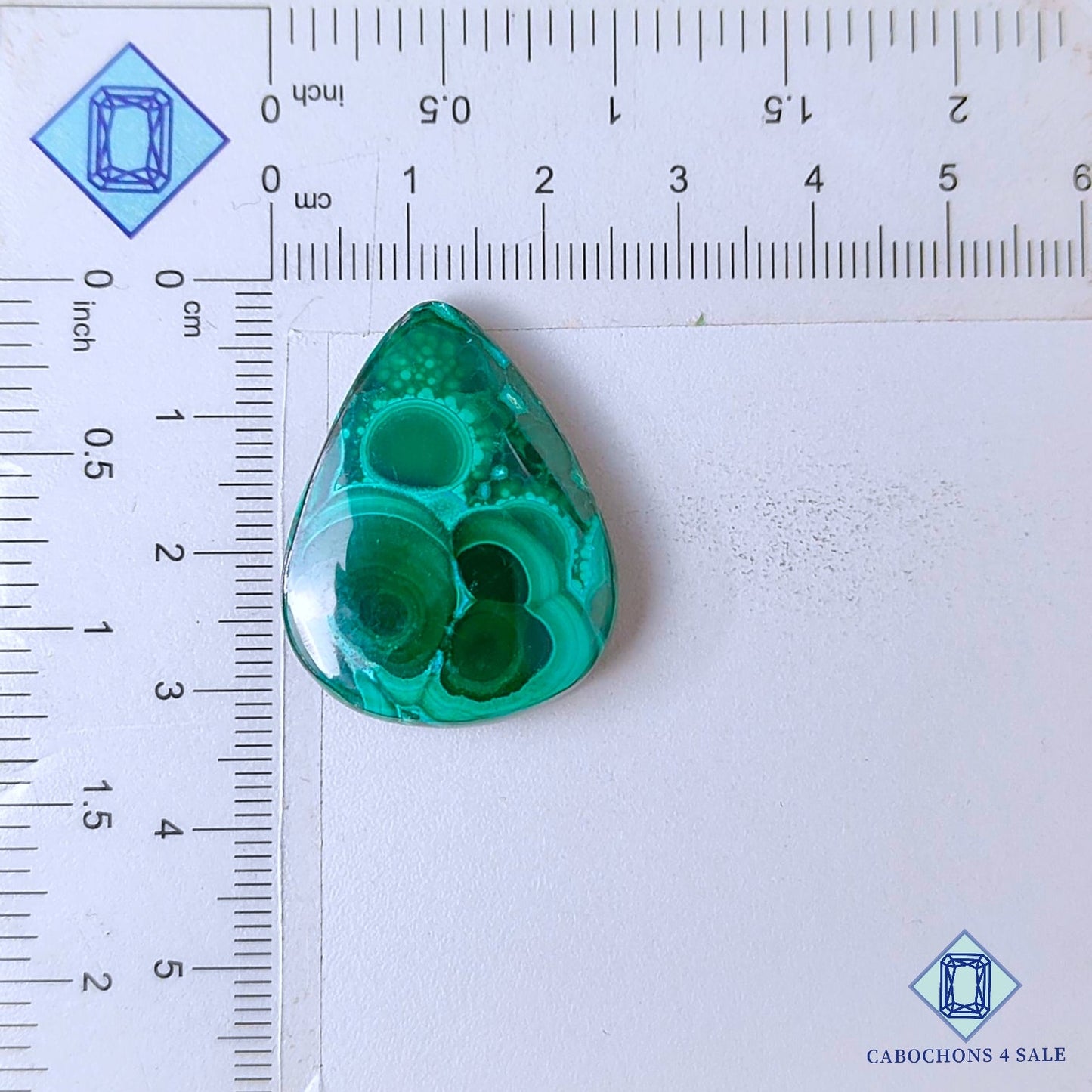 Natural Malachite Chrysolcolla Gemstone  Pear Cabochons 31*24*6mm from Democratic Republic of the Congo available for sale