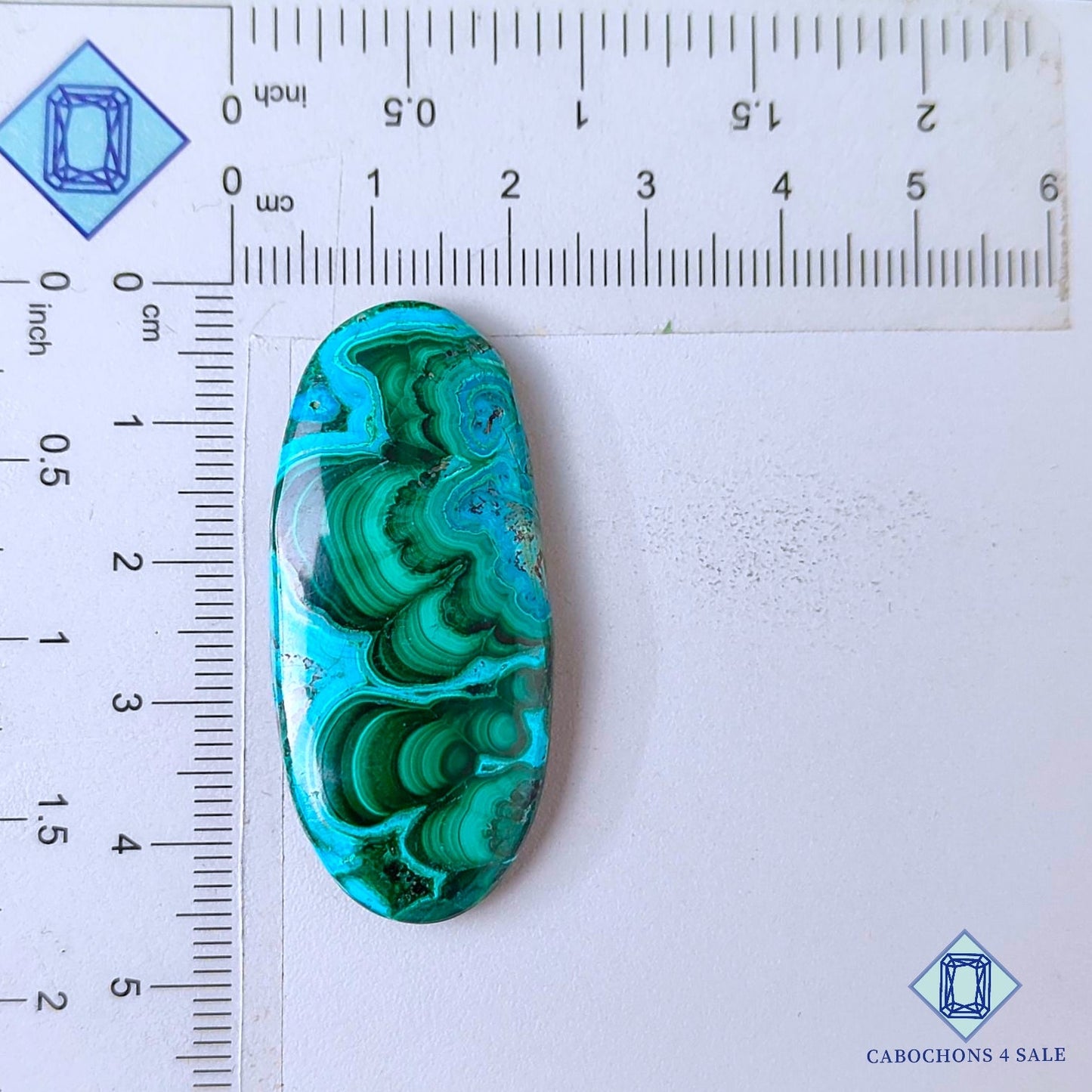 Natural Malachite Chrysolcolla Gemstone  Oval Cabochons 44*20*5mm from Democratic Republic of the Congo available for sale