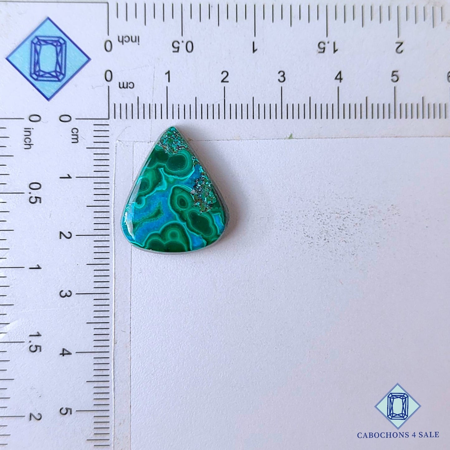 Natural Malachite Chrysolcolla Gemstone  Pear Cabochons 22*18*5mm from Democratic Republic of the Congo available for sale