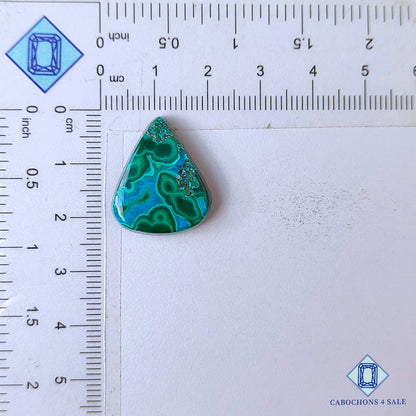 Natural Malachite Chrysolcolla Gemstone  Pear Cabochons 22*18*5mm from Democratic Republic of the Congo available for sale