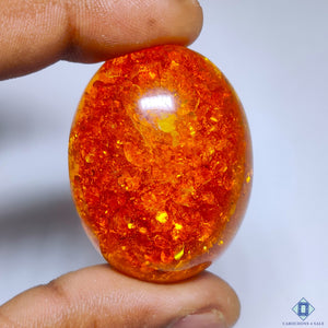Manmade Amber Oval Cabochons 41x32x14mm