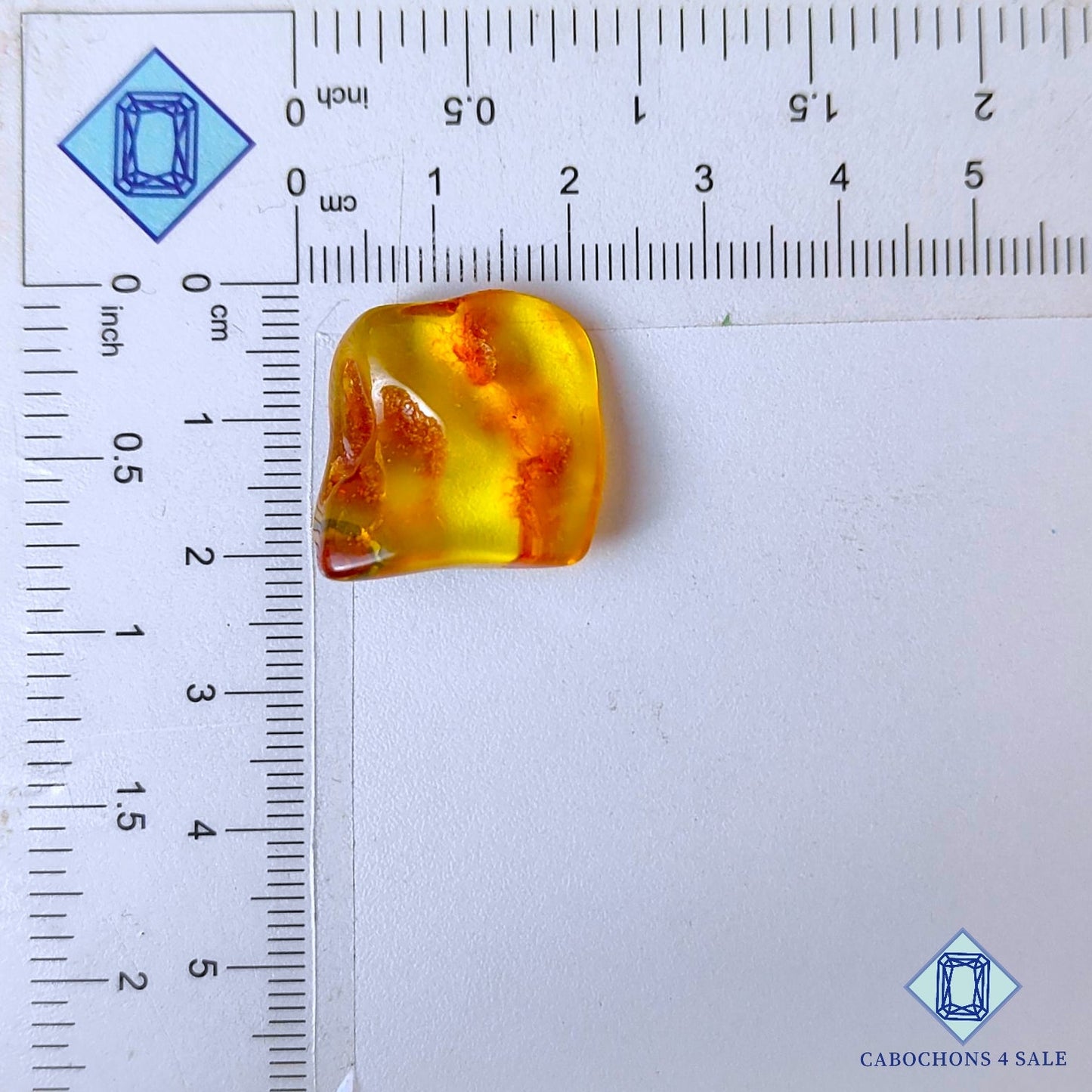 Manmade Amber Gemstone  Fancy Cabochons 20*20*8mm available for sale