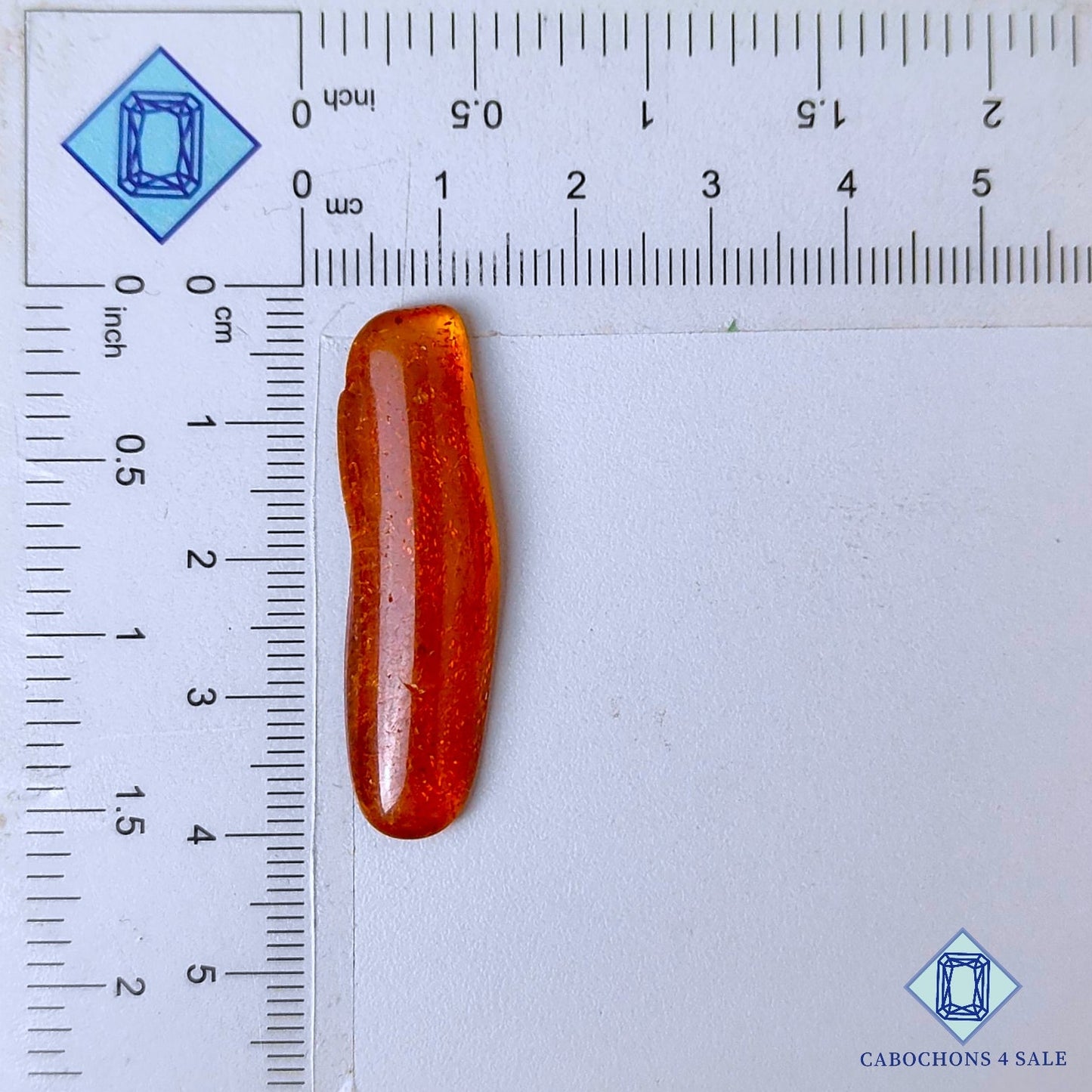 Manmade Amber Gemstone  Fancy Cabochons 39*10*4mm available for sale