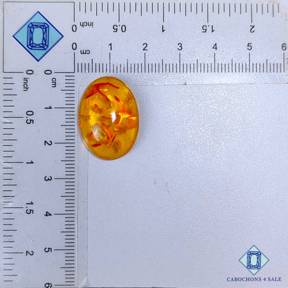 Cabujones ovalados de ámbar sintético de 23 x 17 x 7 mm disponibles para la venta.