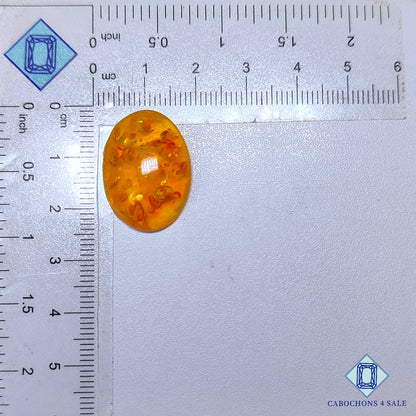Cabujones ovalados de ámbar sintético de 23 x 17 x 7 mm disponibles para la venta.
