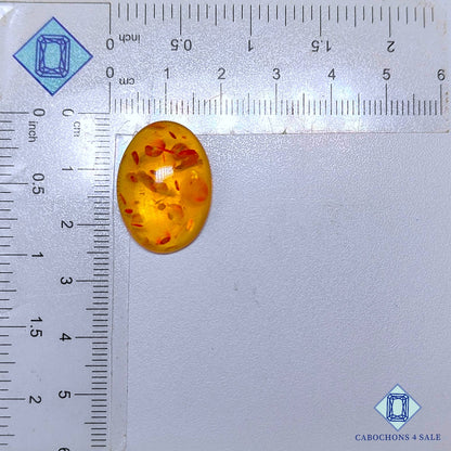 Cabujones ovalados de ámbar sintético de 23 x 17 x 7 mm disponibles para la venta.
