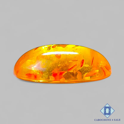Cabujones ovalados de ámbar sintético de 23 x 17 x 7 mm disponibles para la venta.