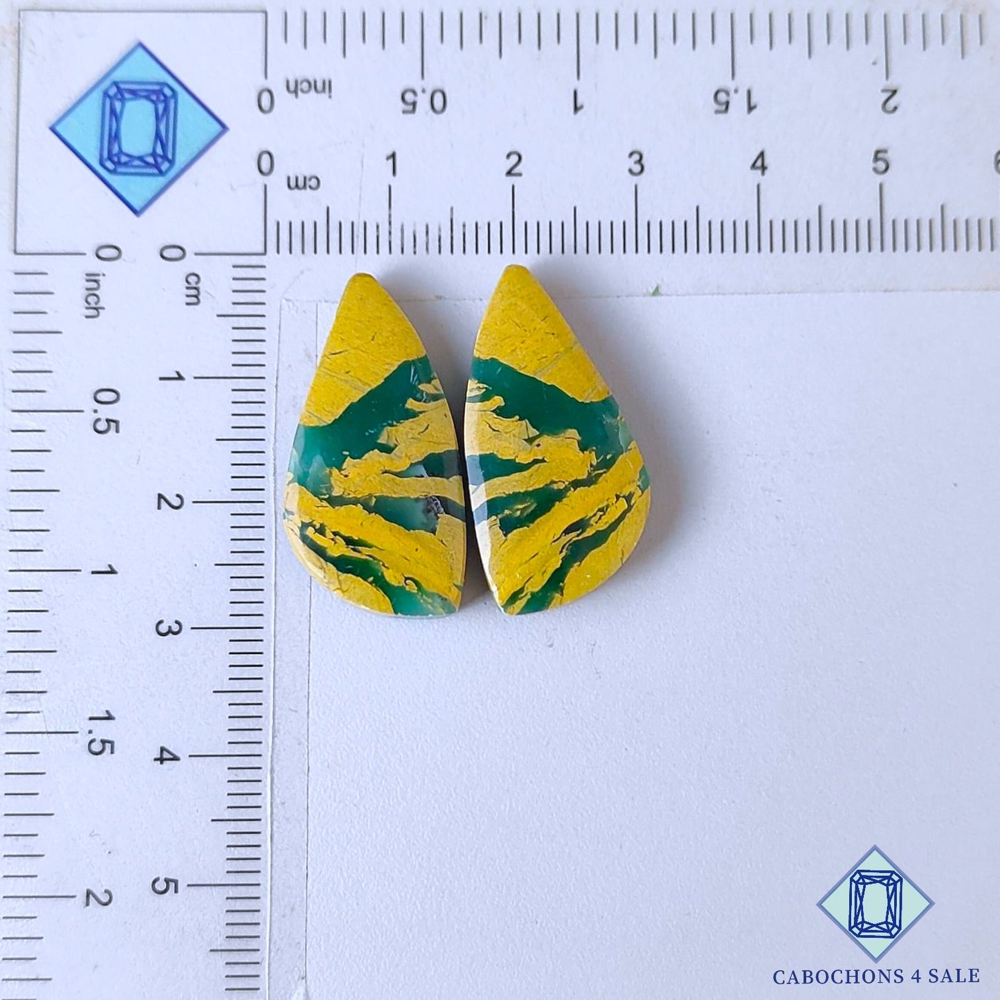 Natural Mariposite Gemstone  Pear Pairs 27*14*5mm from USA available for sale