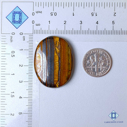 Cabujones ovalados de piedra preciosa de ojo de tigre Marra Mamba natural de 32 x 24 x 5 mm, procedentes de Australia, disponibles para la venta.