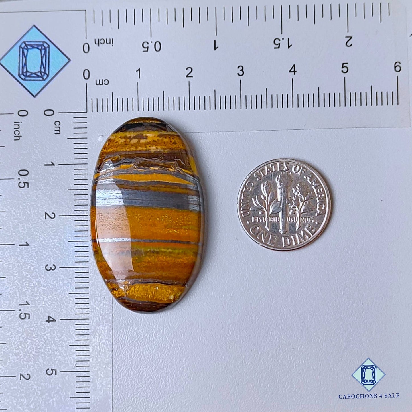 Cabujones ovalados de piedra preciosa de ojo de tigre Marra Mamba natural de 38 x 22 x 6 mm, procedentes de Australia, disponibles para la venta.