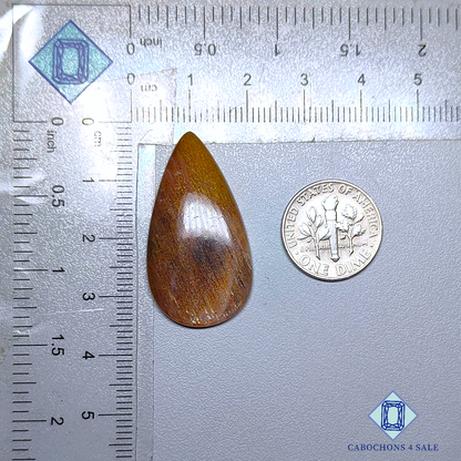 Cabujones de pera de piedra solar con enrejado arcoíris de lluvia de meteoritos