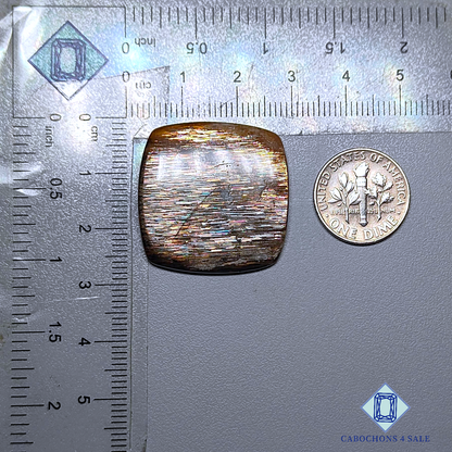 Cabujones de fantasía de piedra solar con enrejado arcoíris de lluvia de meteoritos