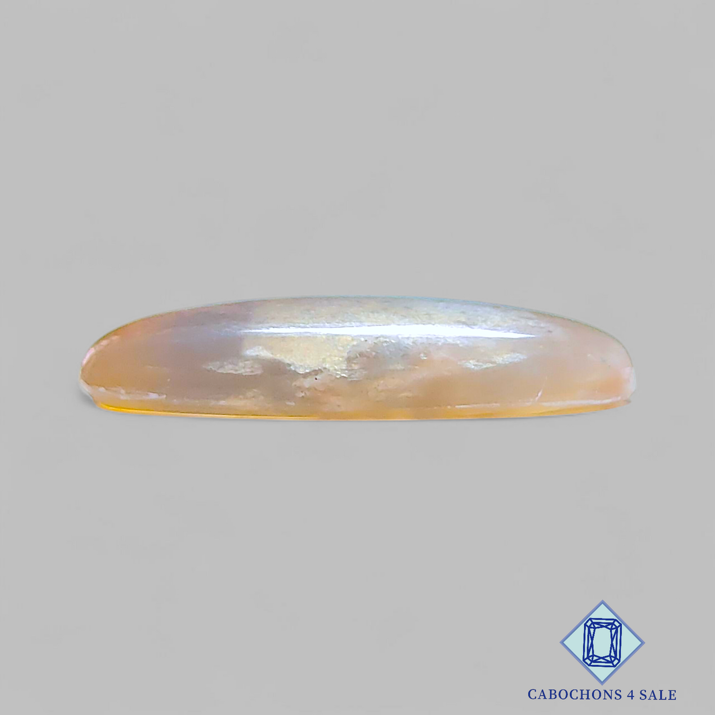 Cabujones ovalados de piedra solar con enrejado arcoíris de lluvia de meteoritos