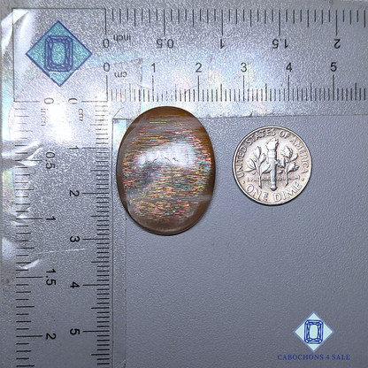 Meteor Shower Rainbow Lattice Sunstone Oval Cabochons