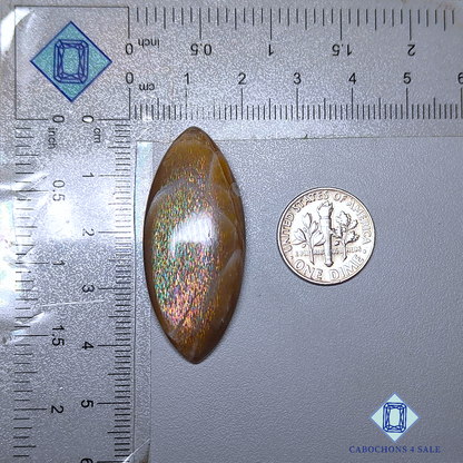 Meteor Shower Rainbow Lattice Sunstone Marquise Cabochons