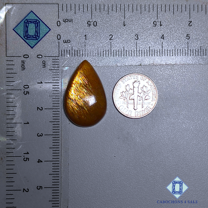 Cabujones de pera de piedra solar con enrejado arcoíris de lluvia de meteoritos