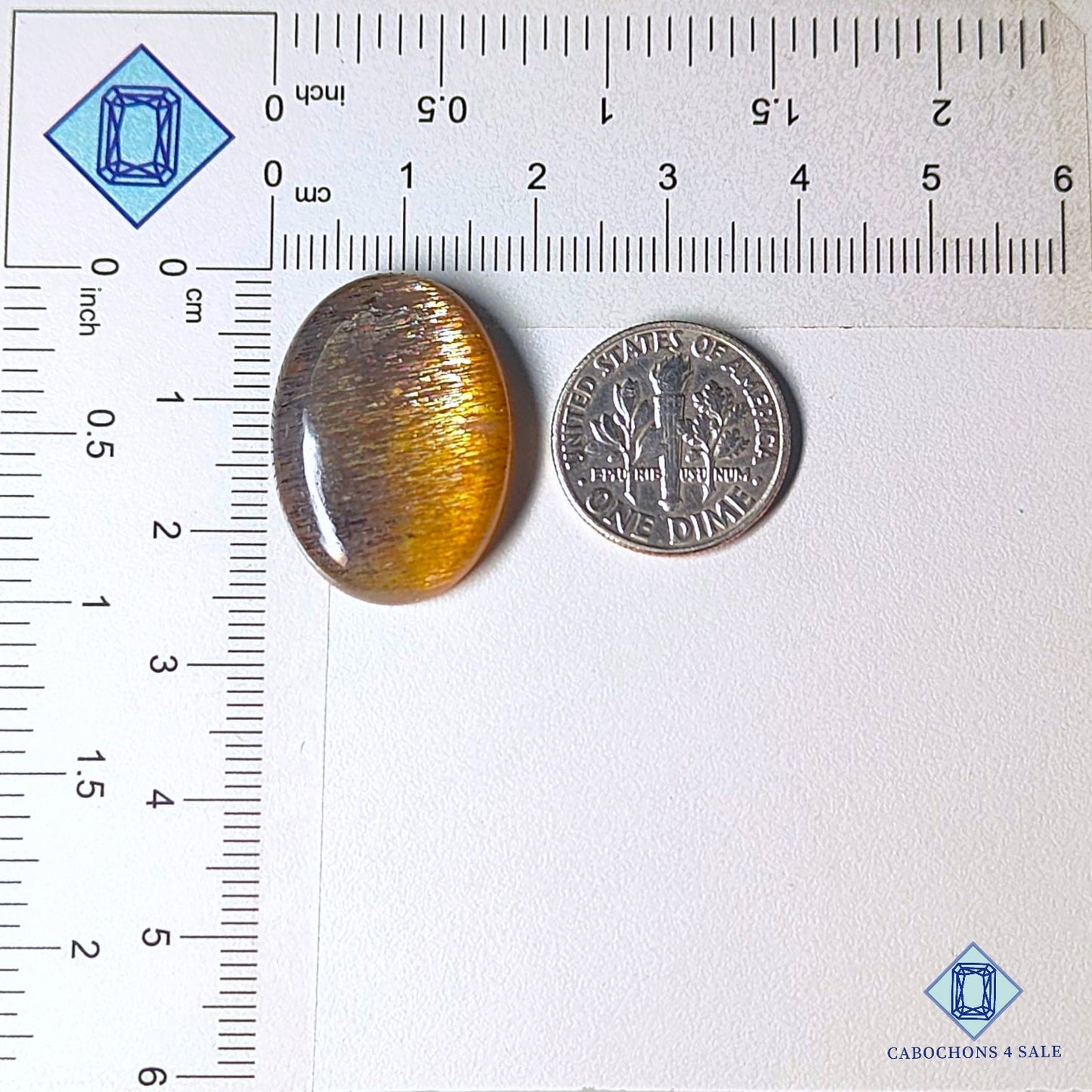 Natural Meteor Shower Rainbow Lattice Sunstone Gemstone Oval Cabochons 25*18*5mm from Australia available for sale