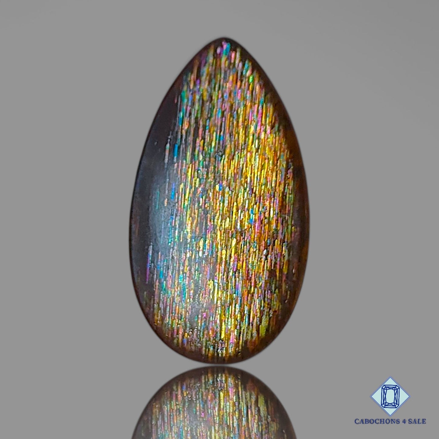 Natural Meteor Shower Rainbow Lattice Sunstone Gemstone Pear Cabochons 27*15*3mm from Australia available for sale